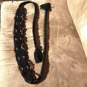 Beaded crocheted belt
